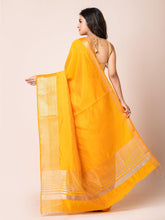 KAVVYA SOOTHING YELLOW SOFT & LIGHT WEIGHT CELEBRITY THEME WEAVING SILK SAREE - KAVVYA